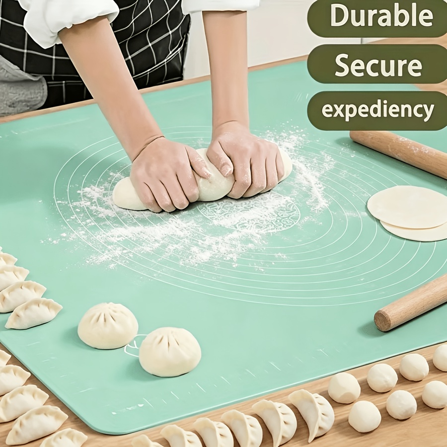 1pc Multi-Purpose Large Silicone Kneading Mat, Reusable, with Precise Circular Measurement Scale, Non-Slip Bottom Firmly Adheres to Countertops, Stays in Place While Kneading, Resists Flour Sticking, Suitable for Making Dumplings, Steamed Buns