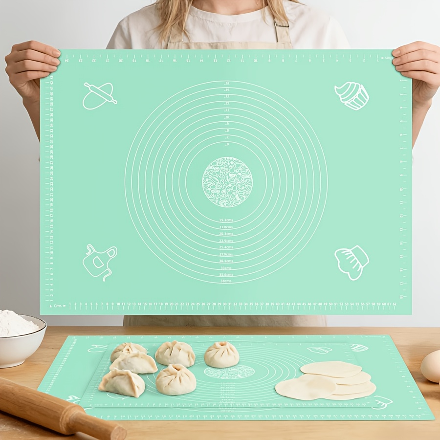 1pc Multi-Purpose Large Silicone Kneading Mat, Reusable, with Precise Circular Measurement Scale, Non-Slip Bottom Firmly Adheres to Countertops, Stays in Place While Kneading, Resists Flour Sticking, Suitable for Making Dumplings, Steamed Buns - Image 4