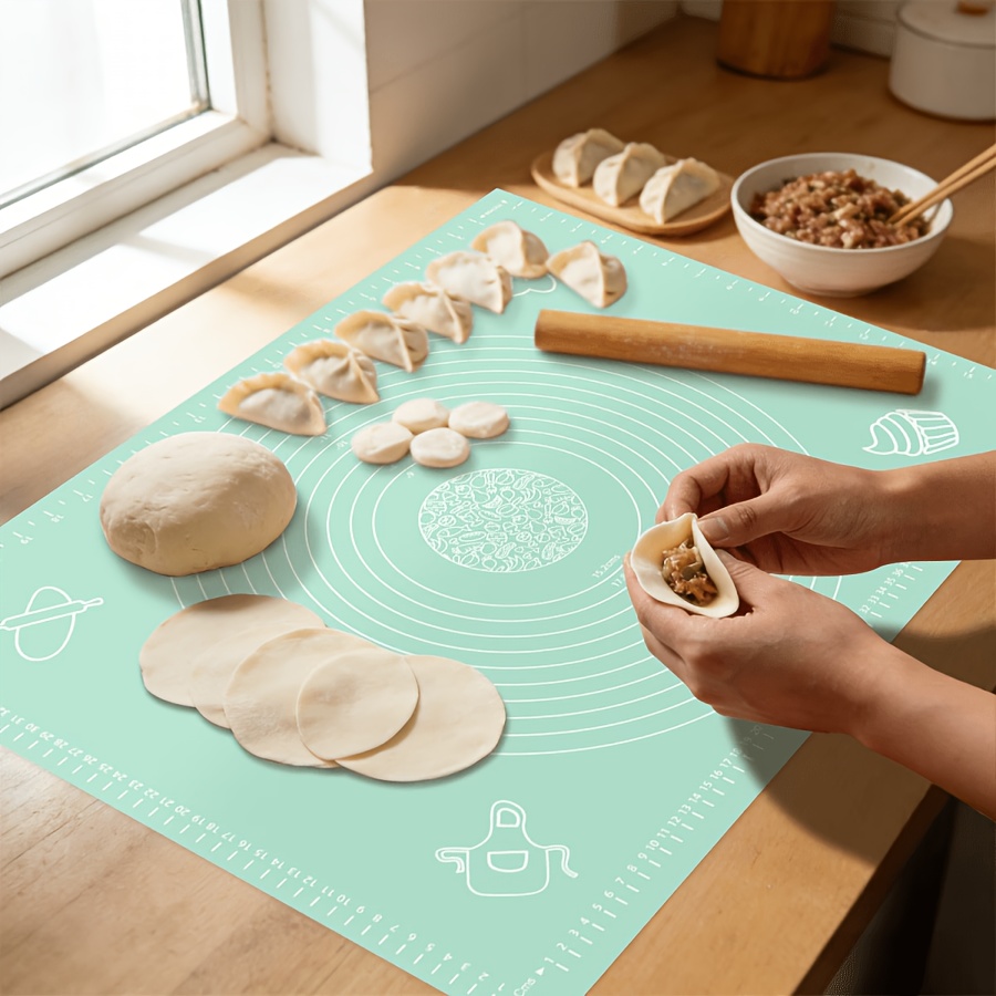 1pc Multi-Purpose Large Silicone Kneading Mat, Reusable, with Precise Circular Measurement Scale, Non-Slip Bottom Firmly Adheres to Countertops, Stays in Place While Kneading, Resists Flour Sticking, Suitable for Making Dumplings, Steamed Buns - Image 3