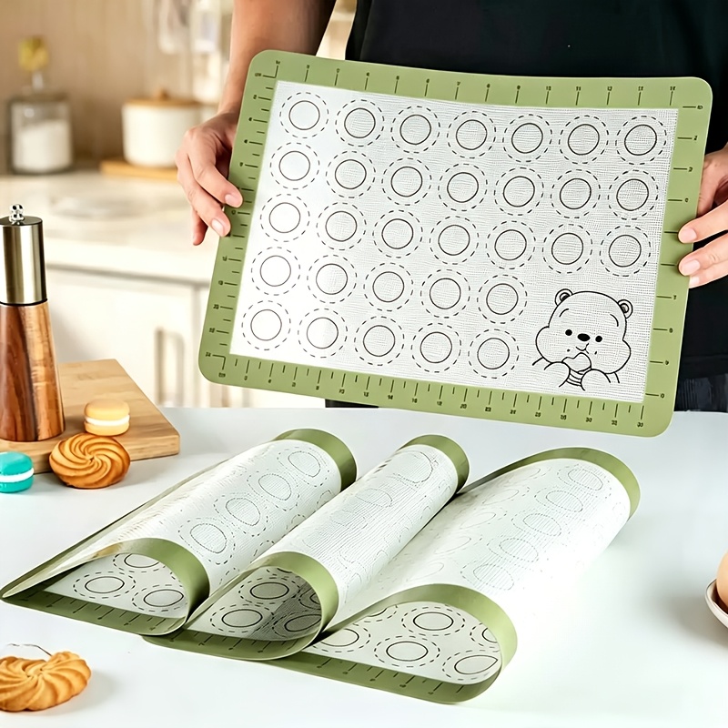 1pc Jinshengyuan Baking Mat with Non-Slip Base & Measurement Markings - Reusable Pastry Mat Suitable for Rolling Dough, Kneading, Bread, Cookies, Candy Making, Suitable for Baking, Bread, Pastry, for Home Kitchen Tools, Holiday Gifts