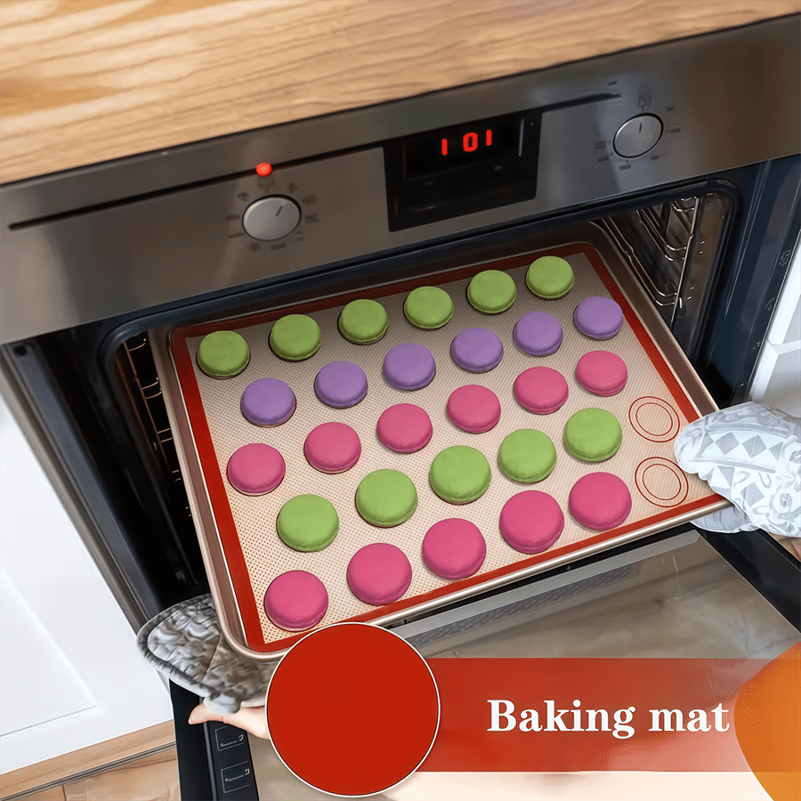 4pcs Reusable Silicone Baking Mats Multi-Size with Circular Scale As Kneading Mat/Baking Sheet Pad/Anti-Slip Mat High-Temperature Resistant Non-Stick Easy to Clean Suitable for Cookie Pizza Bread Baking Rollable Storage Baking Kitchen Multi-Tool - Image 5
