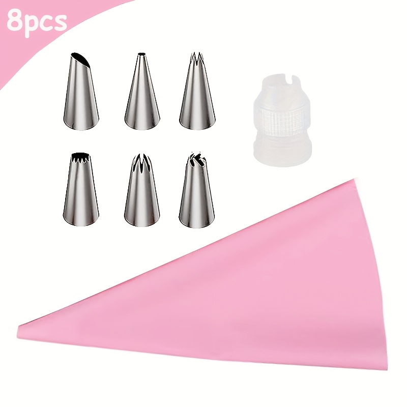 8pcs Cake Cream Decoration Piping Set Stainless Steel Piping Nozzles Piping Bag Converter Cookie Biscuit Baking Tools - Image 8