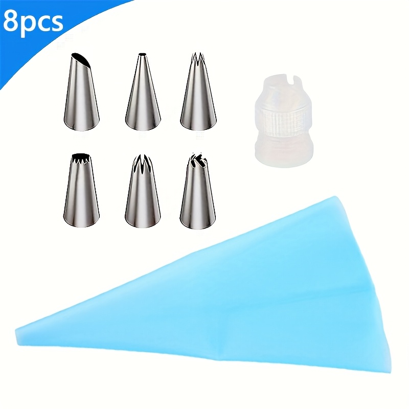 8pcs Cake Cream Decoration Piping Set Stainless Steel Piping Nozzles Piping Bag Converter Cookie Biscuit Baking Tools - Image 7