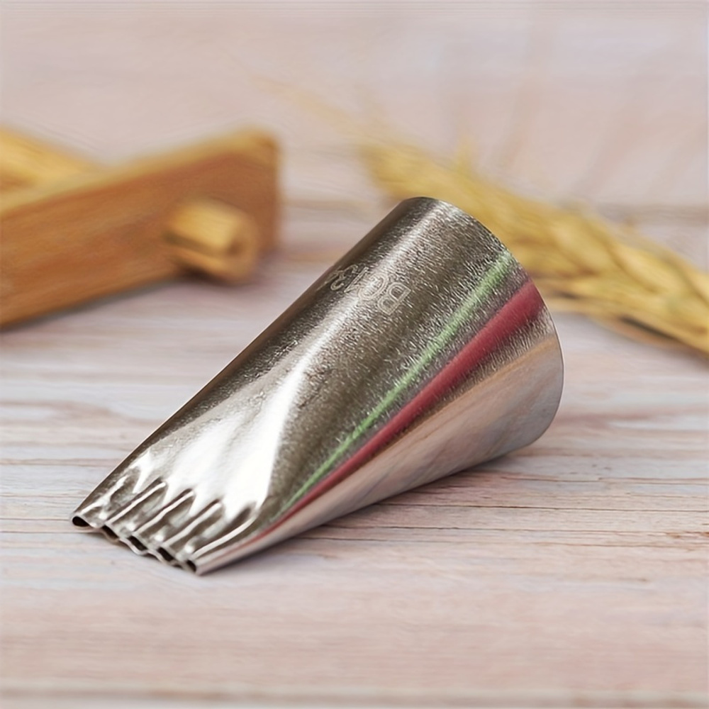 1pc, Cake Cream Decoration Piping Nozzle, Line Pulling Stainless Steel Piping Tip, Baking Tool, Kitchen Gadget - Image 2
