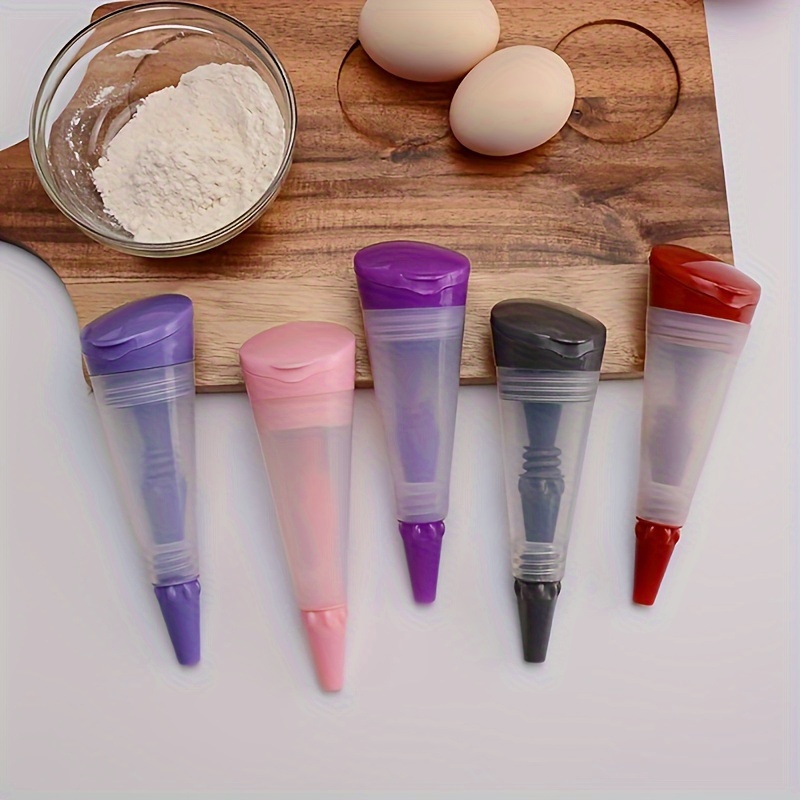 3pcs Random Color Silicone Pastry Bag and Piping Tips Set - Easy-to-Use Icing and Frosting Kit for DIY Cake Decorating, Perfect for Home Bakers