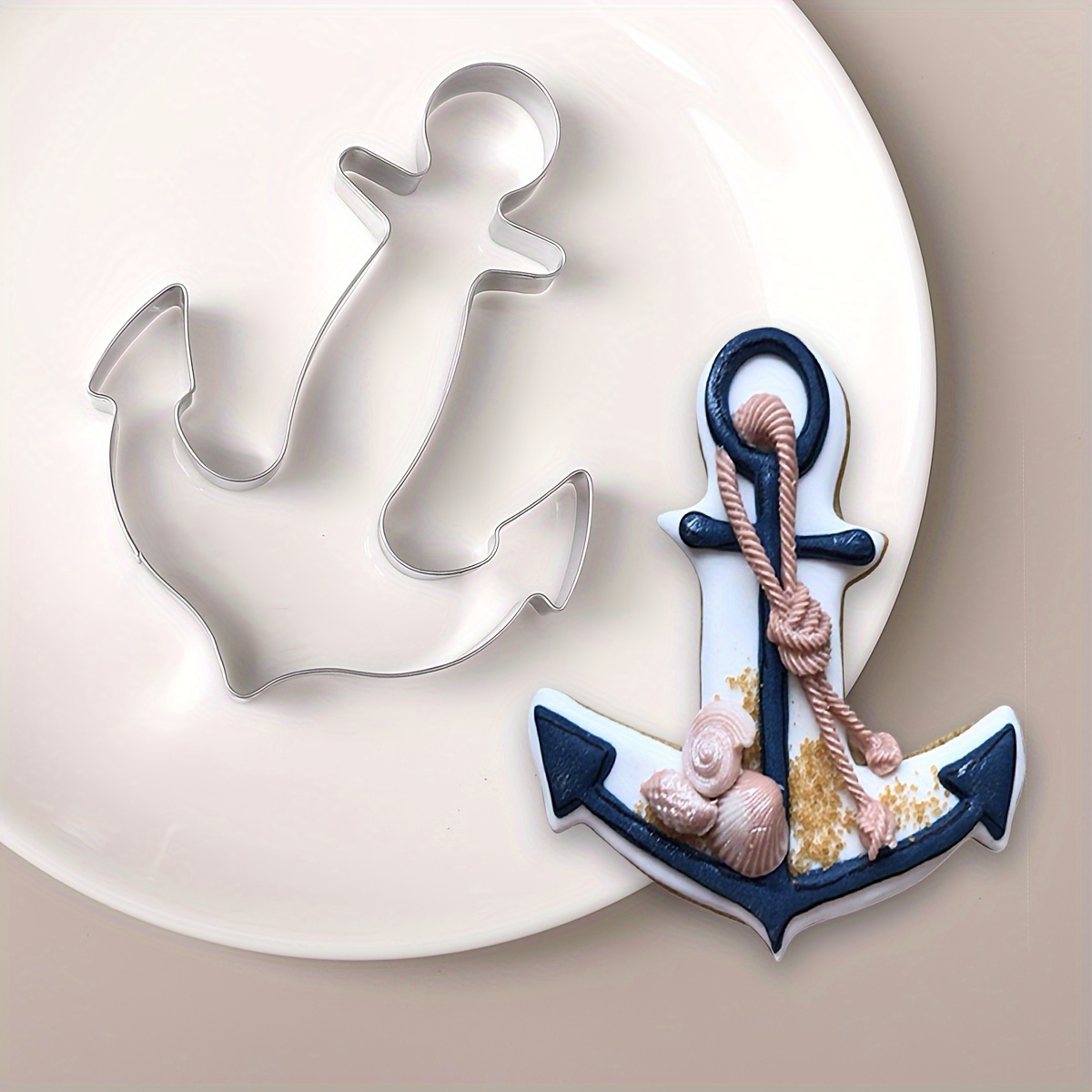 1pc/2pcs Stainless Steel Creative Omelette Maker DIY Anchor Cookie Mold - For Baking Kitchen Small Tools Omelette Ring Cookie Pastry - Perfect for Thanksgiving/Christmas/Halloween Gifts