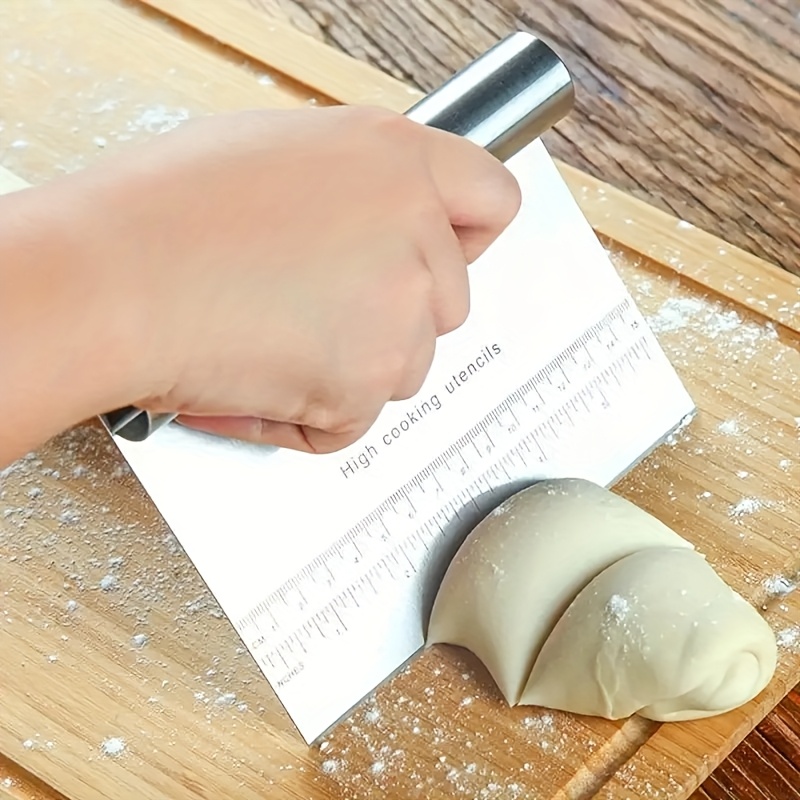 Stainless Steel Dough Scraper, for Bread Cutter And Pastry Bench Scraper with Measurement Marks, Food Grade Heavy Duty Dough Divider for Cutting, Scraping And Portioning, Durable Baking Tool for Bread, Pizza, Pastry And Home Kitchen Use - Image 5