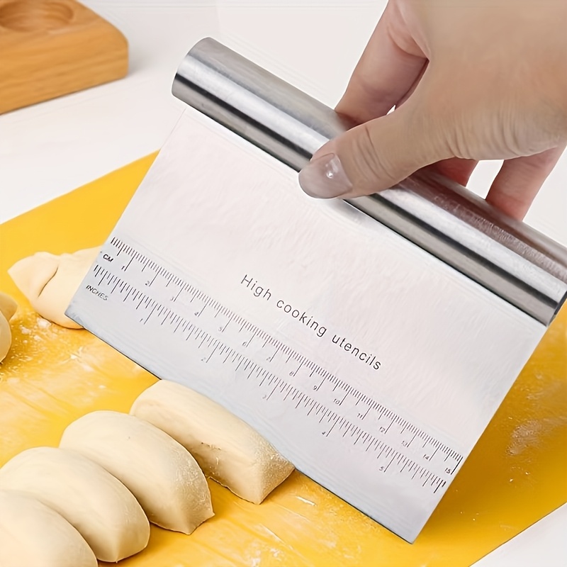 Stainless Steel Dough Scraper, for Bread Cutter And Pastry Bench Scraper with Measurement Marks, Food Grade Heavy Duty Dough Divider for Cutting, Scraping And Portioning, Durable Baking Tool for Bread, Pizza, Pastry And Home Kitchen Use - Image 7