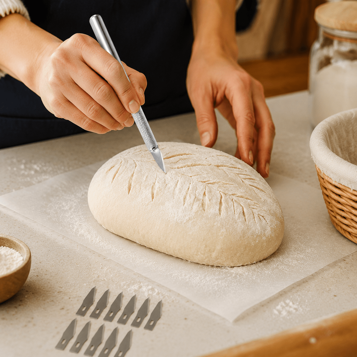Stainless Steel Bread Cutting Tool-Home Baking Knife with Sharp Blade, 304-Grade Dough Cutter for Slicing, Shaping, Decorating Bread, Pastries, Cakes - Design for Bakers & Hobbyists, Sourdough, Sourdough Supplies, Sour Dough, Bread Baking Supplies - Image 2