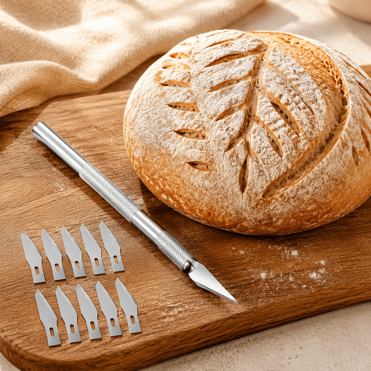Stainless Steel Bread Cutting Tool-Home Baking Knife with Sharp Blade, 304-Grade Dough Cutter for Slicing, Shaping, Decorating Bread, Pastries, Cakes - Design for Bakers & Hobbyists, Sourdough, Sourdough Supplies, Sour Dough, Bread Baking Supplies - Image 3