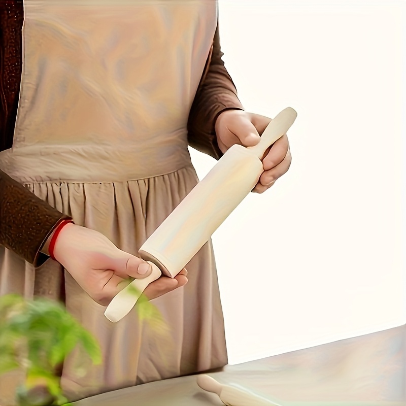 Set of 2 Solid Wood Rolling Pins - Essential for Baking And Dough Shaping, Featuring a Durable And Smooth Long Handle - Perfect for Pizza, Pasta, And Other Ingredients - Easy to Clean, Making It an Ideal Choice for Home Cooks And Professional Chefs - Image 4