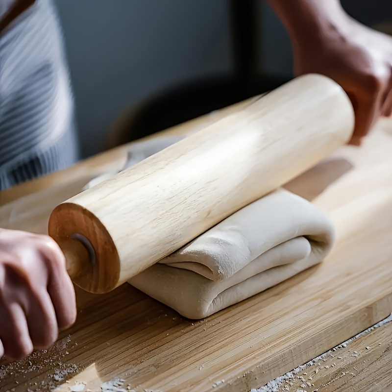 Set of 2 Solid Wood Rolling Pins - Essential for Baking And Dough Shaping, Featuring a Durable And Smooth Long Handle - Perfect for Pizza, Pasta, And Other Ingredients - Easy to Clean, Making It an Ideal Choice for Home Cooks And Professional Chefs - Image 8