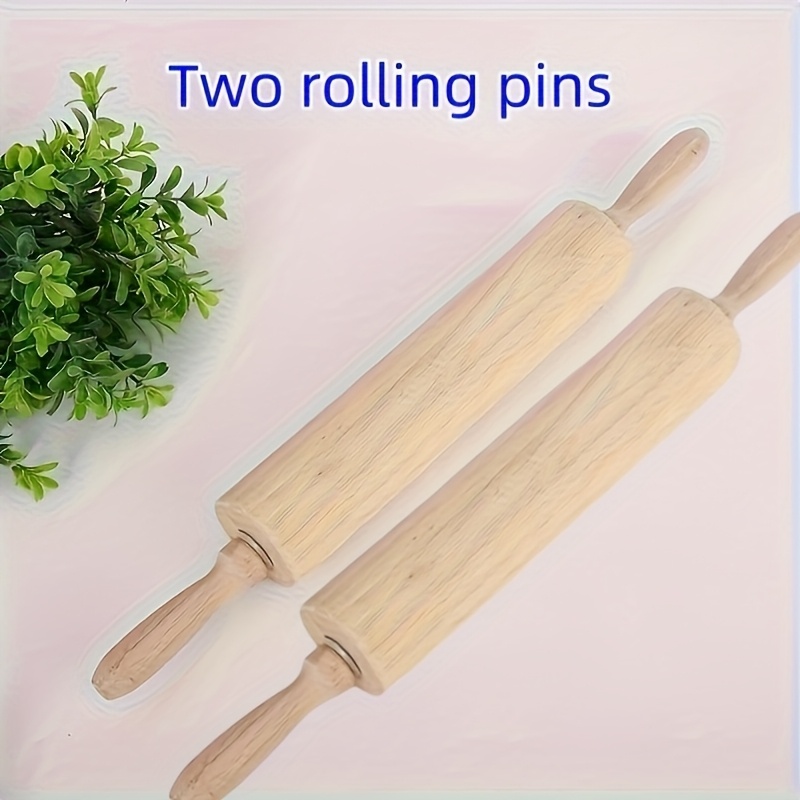 Set of 2 Solid Wood Rolling Pins - Essential for Baking And Dough Shaping, Featuring a Durable And Smooth Long Handle - Perfect for Pizza, Pasta, And Other Ingredients - Easy to Clean, Making It an Ideal Choice for Home Cooks And Professional Chefs - Image 2